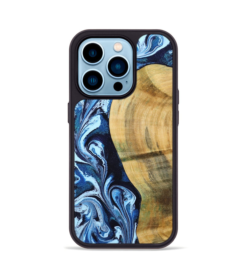 iPhone 14 Pro Wood Phone Case - Billy (Blue, 797072)