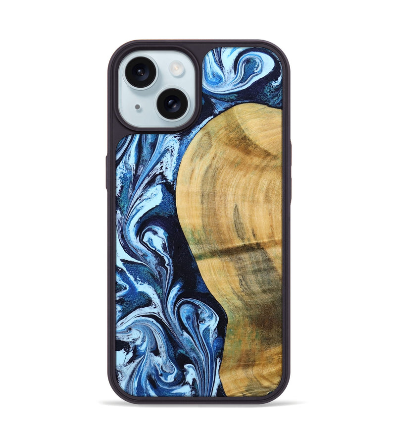 iPhone 15 Wood Phone Case - Billy (Blue, 797072)