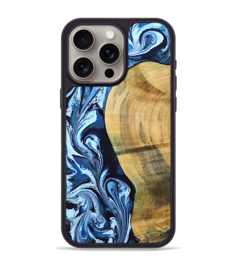 iPhone 15 Pro Max Wood Phone Case - Billy (Blue, 797072)