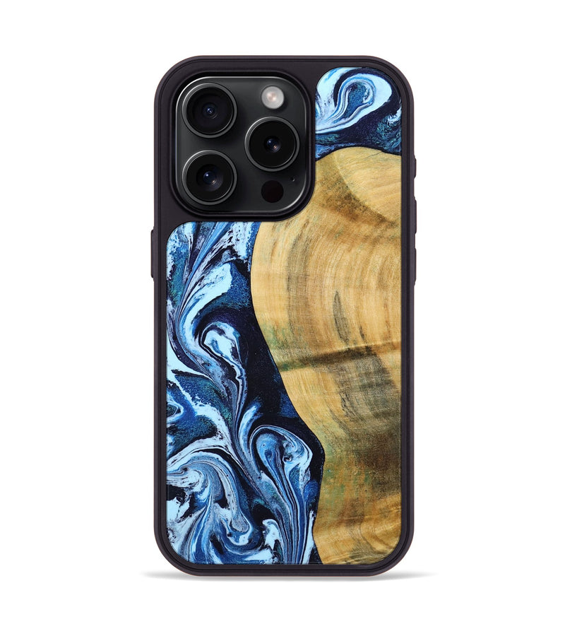 iPhone 15 Pro Wood Phone Case - Billy (Blue, 797072)