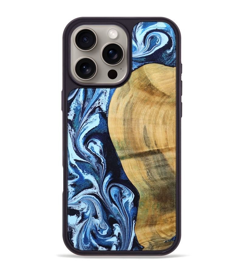 iPhone 16 Pro Max Wood Phone Case - Billy (Blue, 797072)