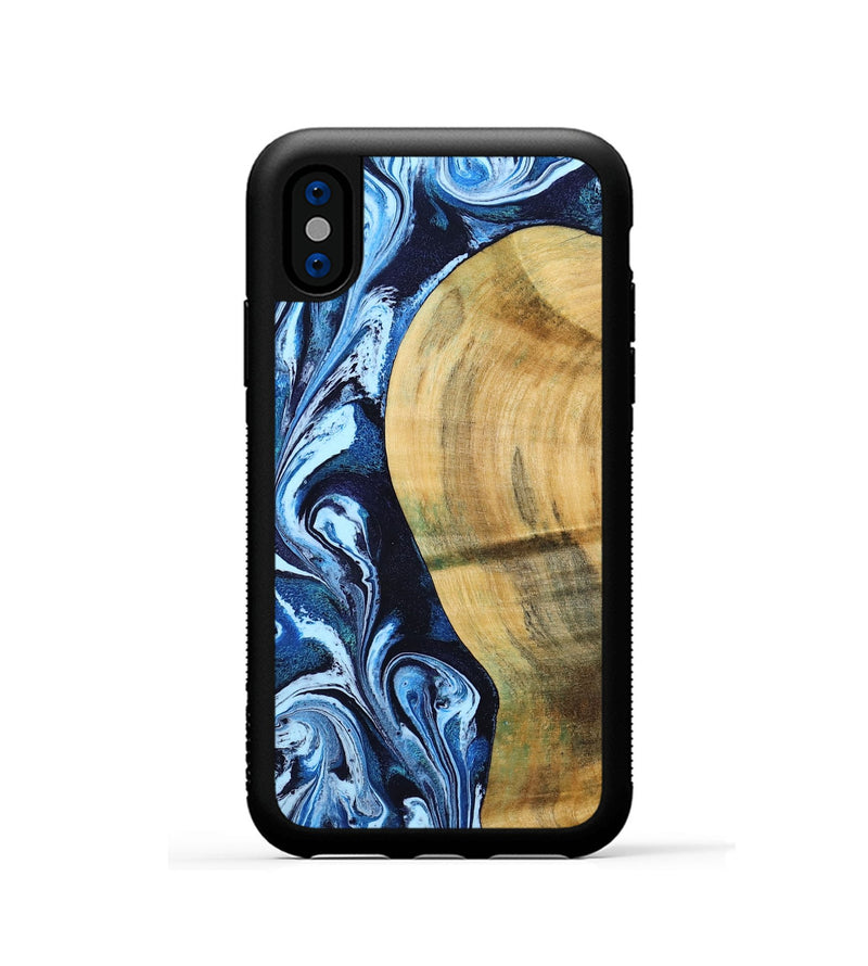 iPhone Xs Wood Phone Case - Billy (Blue, 797072)