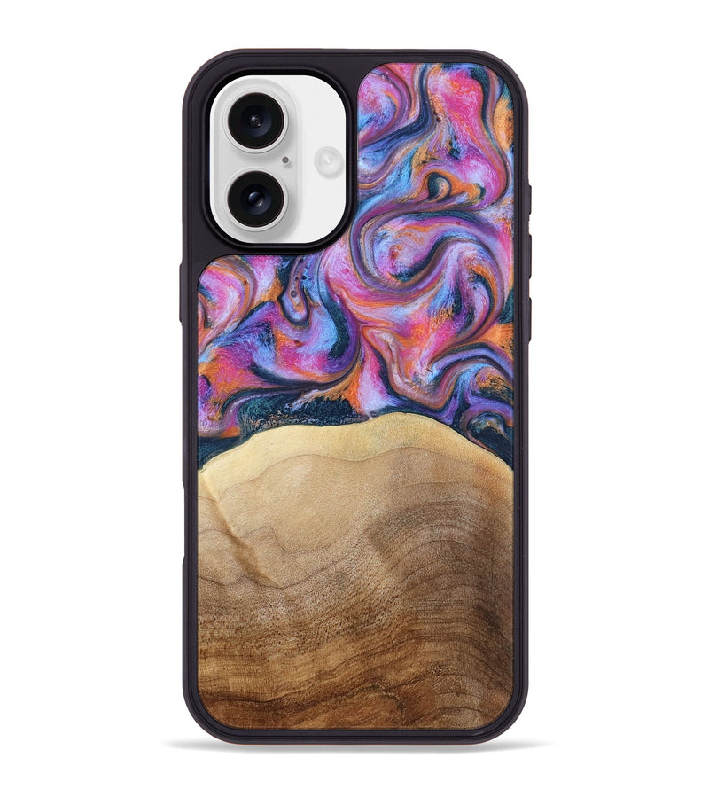 iPhone 16 Plus Wood Phone Case - Berta (Blue, 797077)