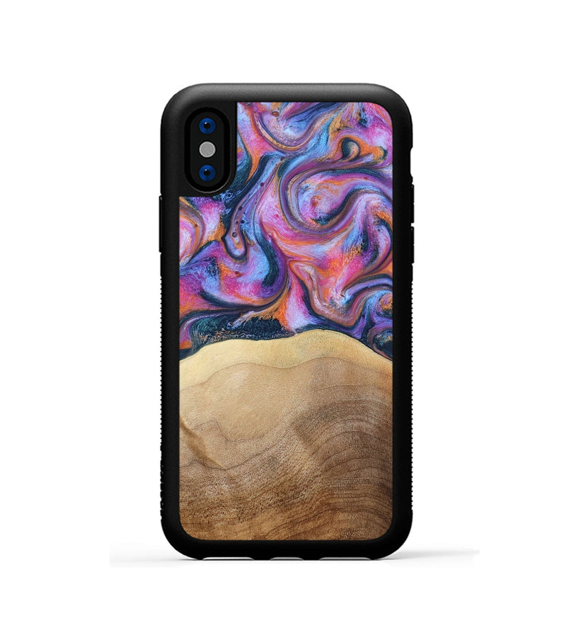 iPhone Xs Wood Phone Case - Berta (Blue, 797077)