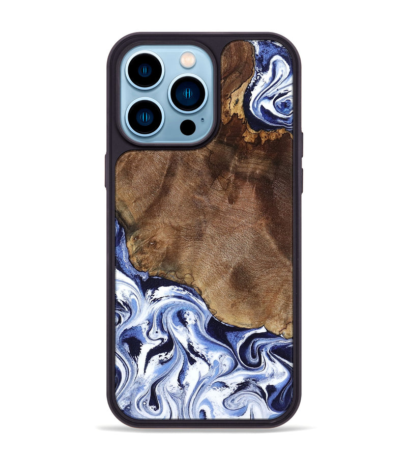 iPhone 14 Pro Max Wood Phone Case - Kelley (Blue, 797079)