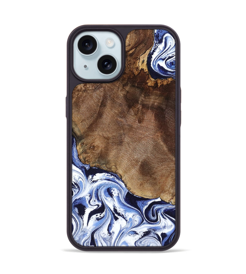 iPhone 15 Wood Phone Case - Kelley (Blue, 797079)