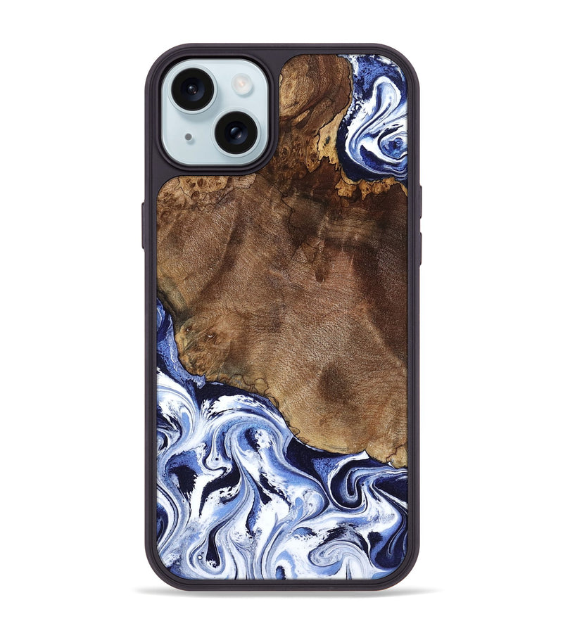 iPhone 15 Plus Wood Phone Case - Kelley (Blue, 797079)