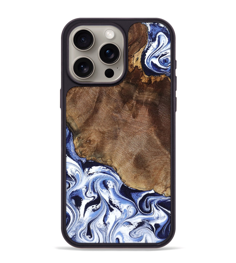 iPhone 15 Pro Max Wood Phone Case - Kelley (Blue, 797079)