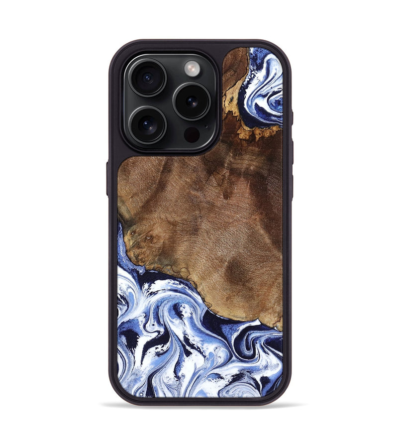 iPhone 15 Pro Wood Phone Case - Kelley (Blue, 797079)