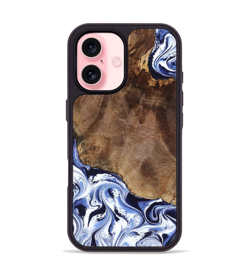 iPhone 16 Wood Phone Case - Kelley (Blue, 797079)