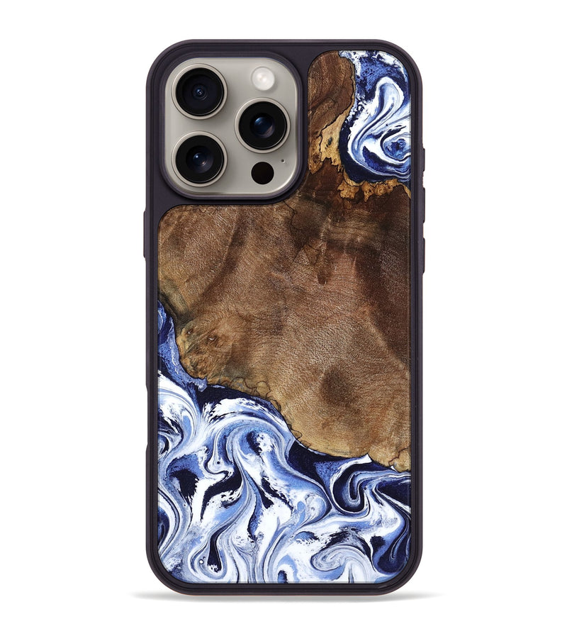 iPhone 16 Pro Max Wood Phone Case - Kelley (Blue, 797079)
