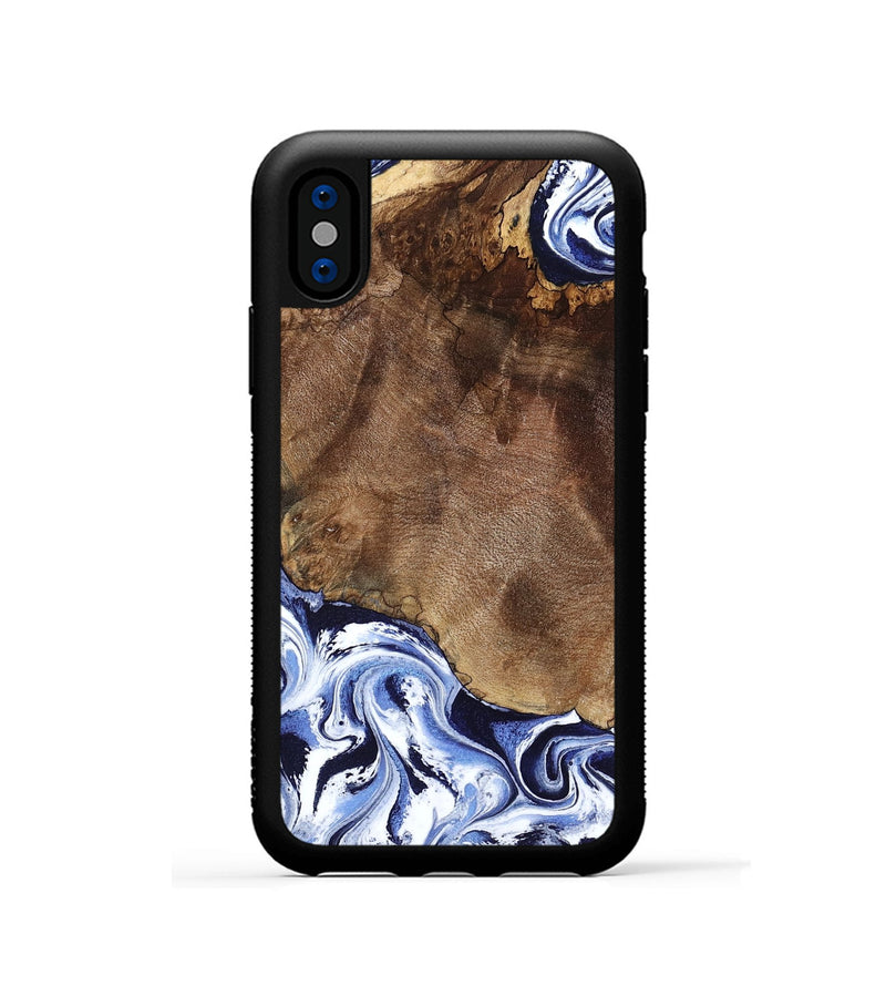 iPhone Xs Wood Phone Case - Kelley (Blue, 797079)