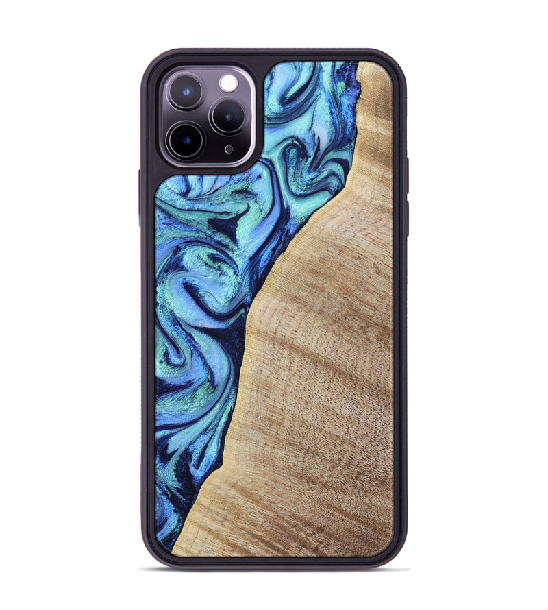 iPhone 11 Pro Max Wood Phone Case - Wiley (Blue, 797109)