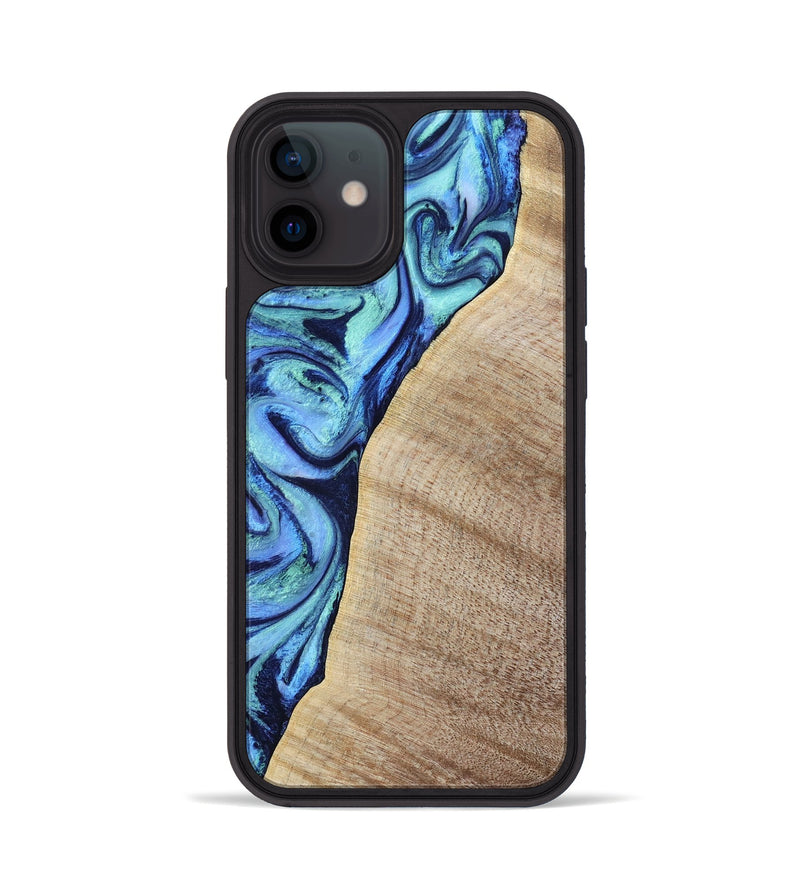 iPhone 12 Wood Phone Case - Wiley (Blue, 797109)