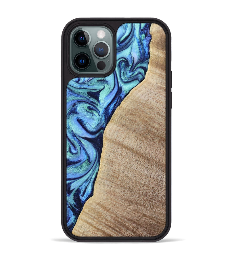 iPhone 12 Pro Max Wood Phone Case - Wiley (Blue, 797109)
