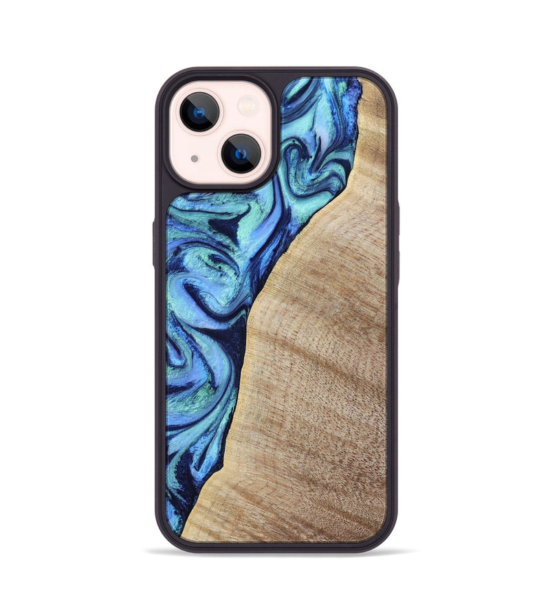 iPhone 14 Wood Phone Case - Wiley (Blue, 797109)