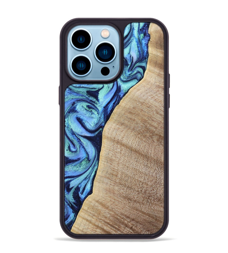 iPhone 14 Pro Max Wood Phone Case - Wiley (Blue, 797109)