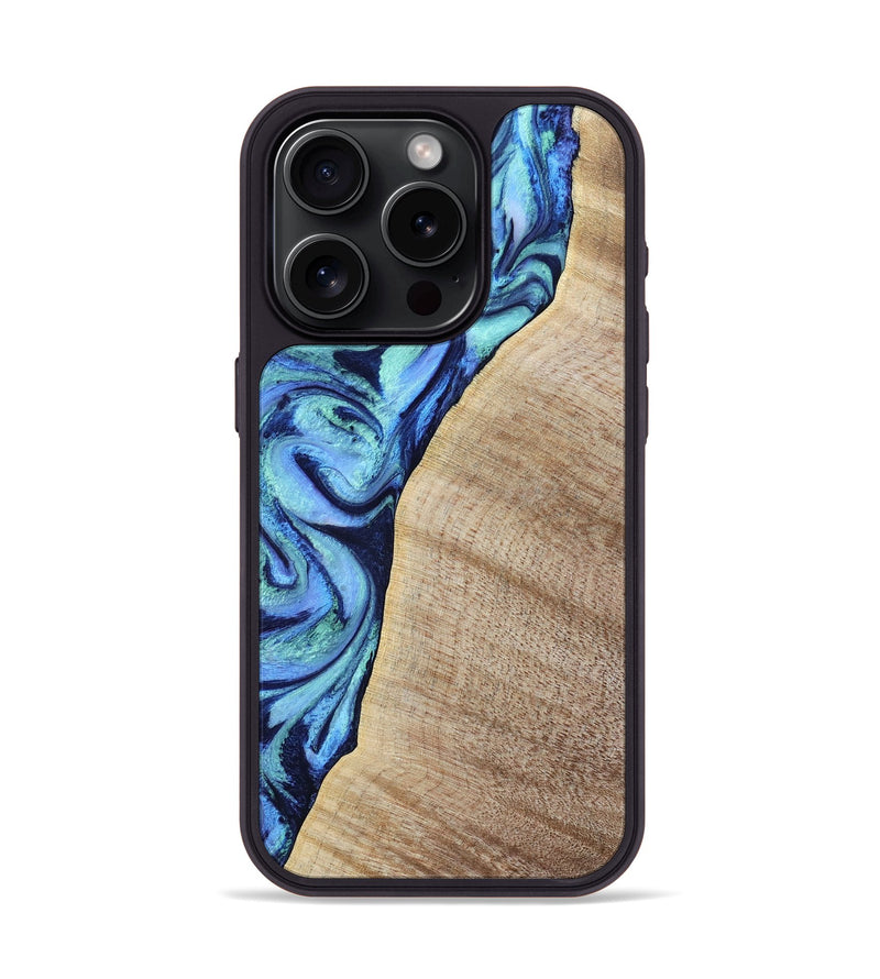 iPhone 15 Pro Wood Phone Case - Wiley (Blue, 797109)