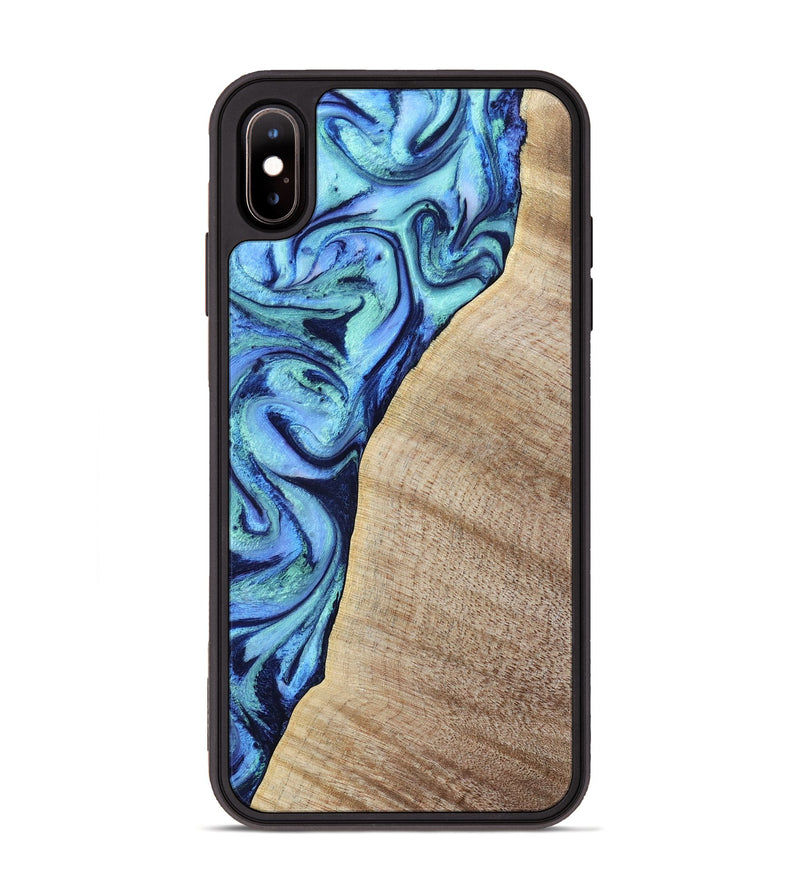 iPhone Xs Max Wood Phone Case - Wiley (Blue, 797109)
