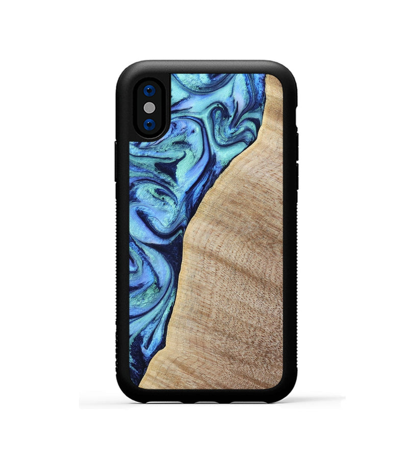 iPhone Xs Wood Phone Case - Wiley (Blue, 797109)