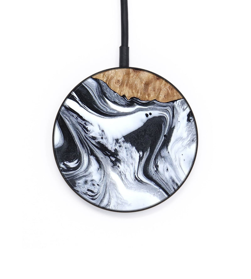 Circle Wood Wireless Charger - Janet (Black & White, 797112)