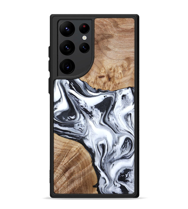 Galaxy S22 Ultra Wood Phone Case - Janet (Black & White, 797112)