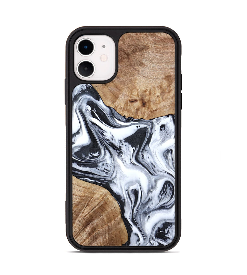 iPhone 11 Wood Phone Case - Janet (Black & White, 797112)