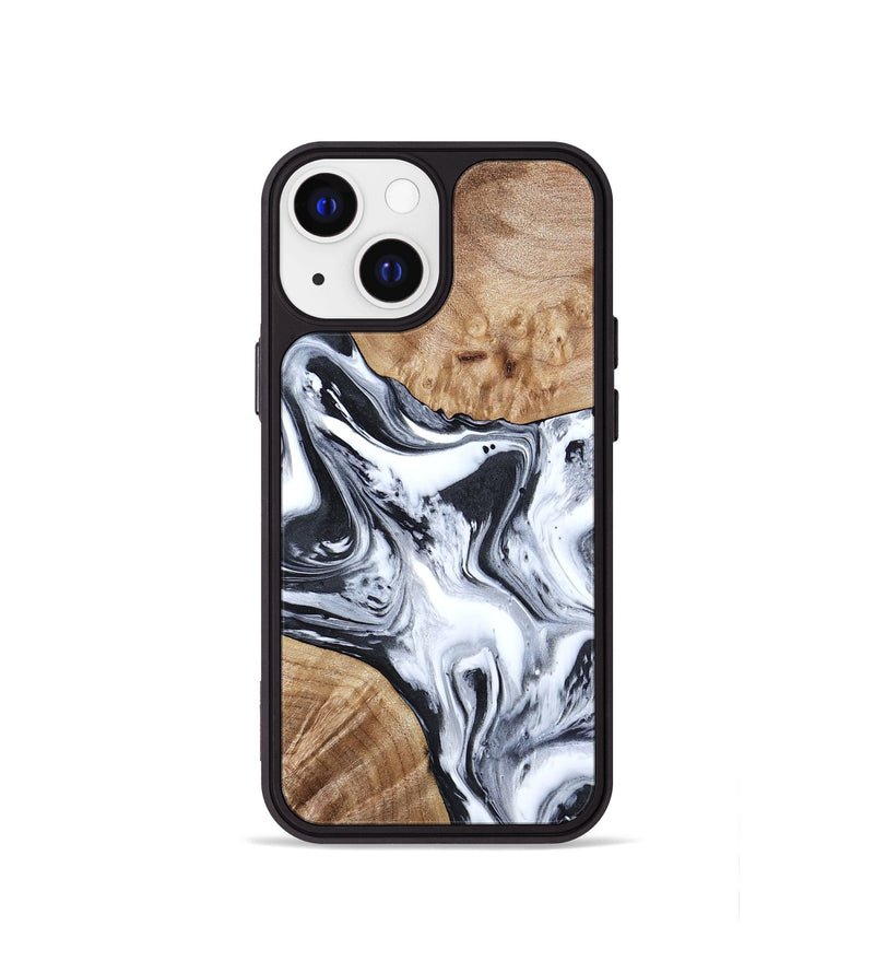 iPhone 13 mini Wood Phone Case - Janet (Black & White, 797112)