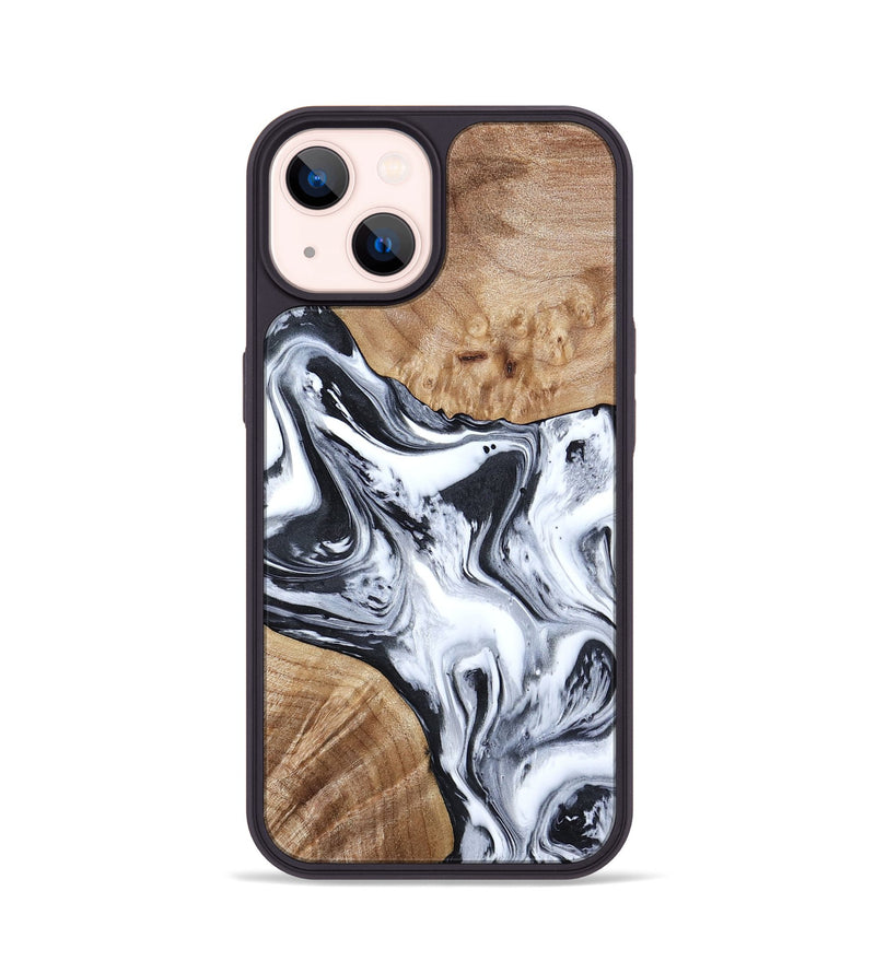 iPhone 14 Wood Phone Case - Janet (Black & White, 797112)