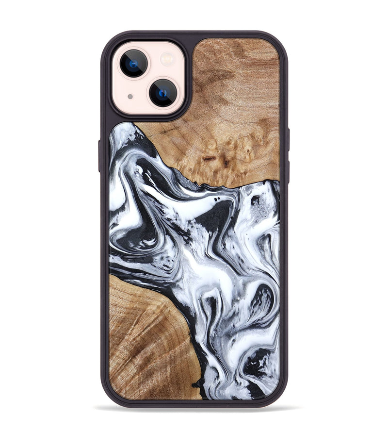 iPhone 14 Plus Wood Phone Case - Janet (Black & White, 797112)