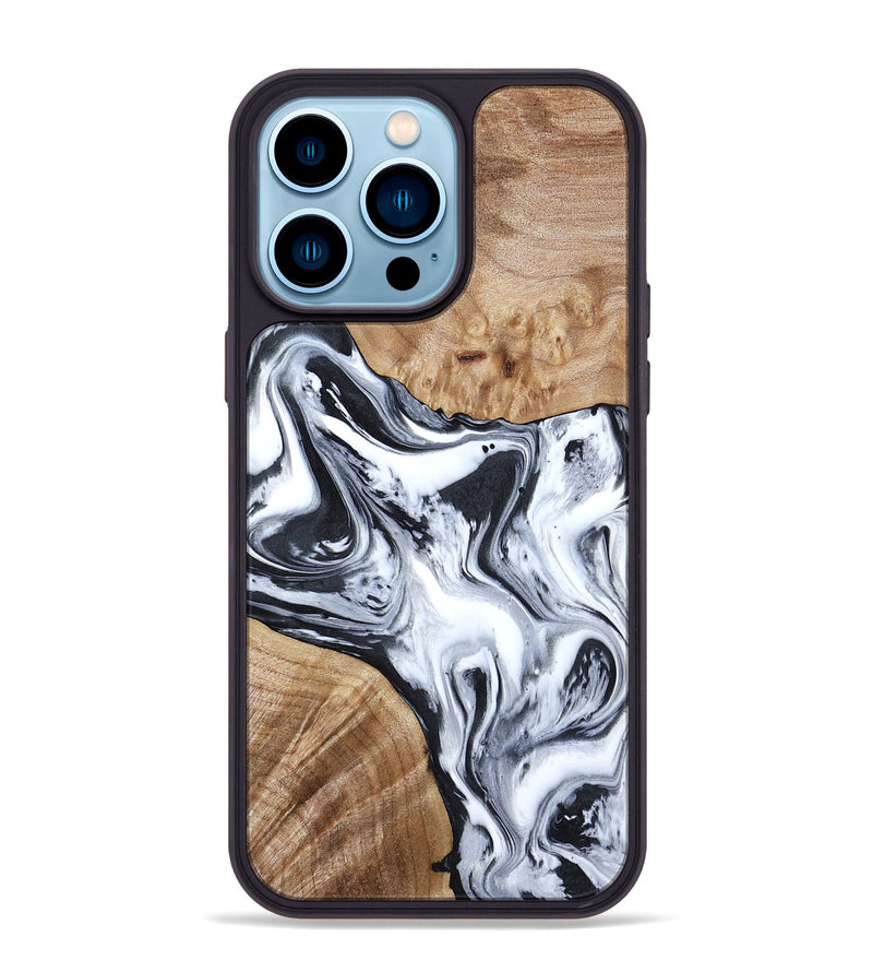 iPhone 14 Pro Max Wood Phone Case - Janet (Black & White, 797112)