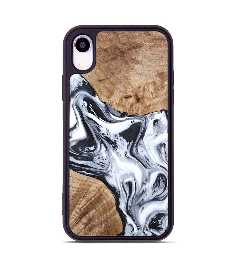 iPhone Xr Wood Phone Case - Janet (Black & White, 797112)