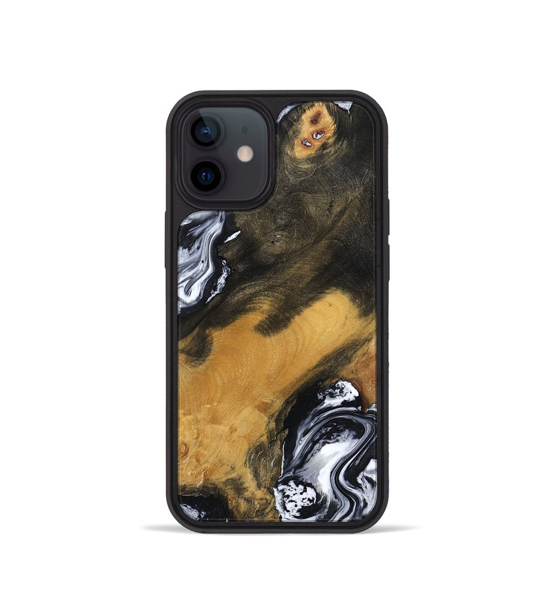 iPhone 12 mini Wood Phone Case - John (Black & White, 797113)