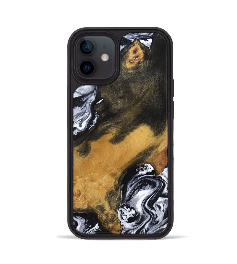 iPhone 12 Wood Phone Case - John (Black & White, 797113)