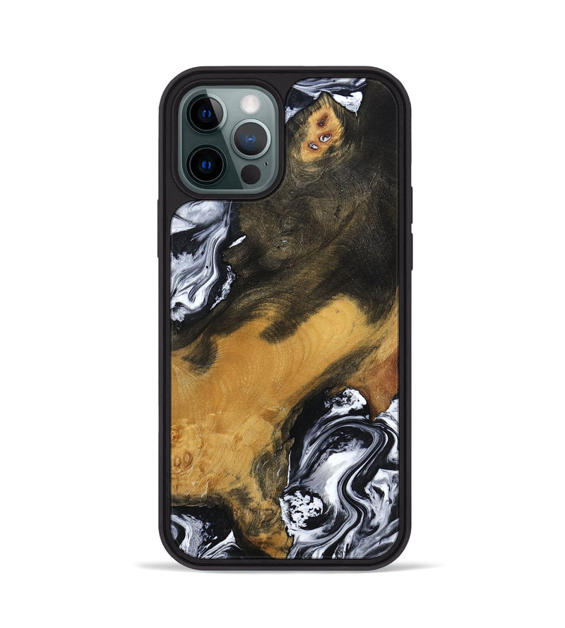 iPhone 12 Pro Wood Phone Case - John (Black & White, 797113)