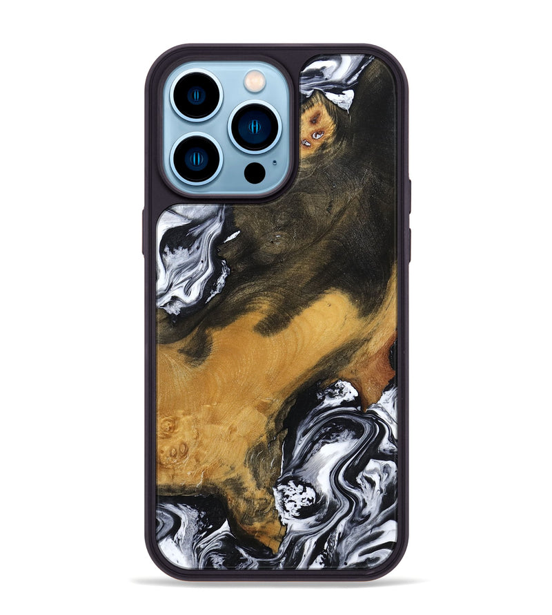 iPhone 14 Pro Max Wood Phone Case - John (Black & White, 797113)