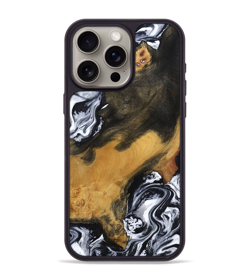 iPhone 15 Pro Max Wood Phone Case - John (Black & White, 797113)