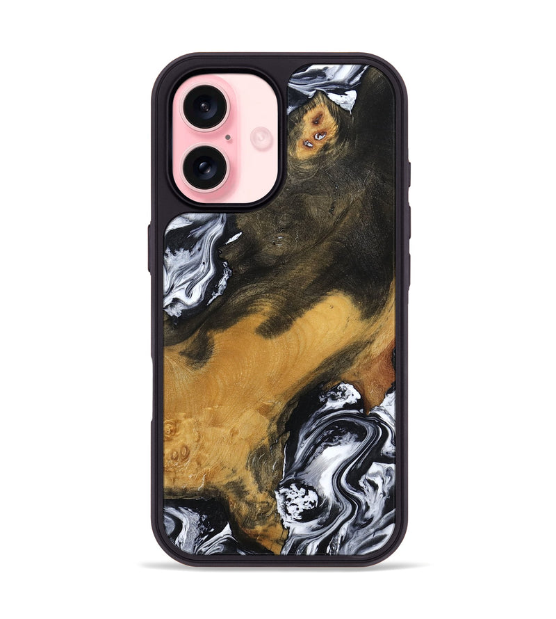 iPhone 16 Wood Phone Case - John (Black & White, 797113)