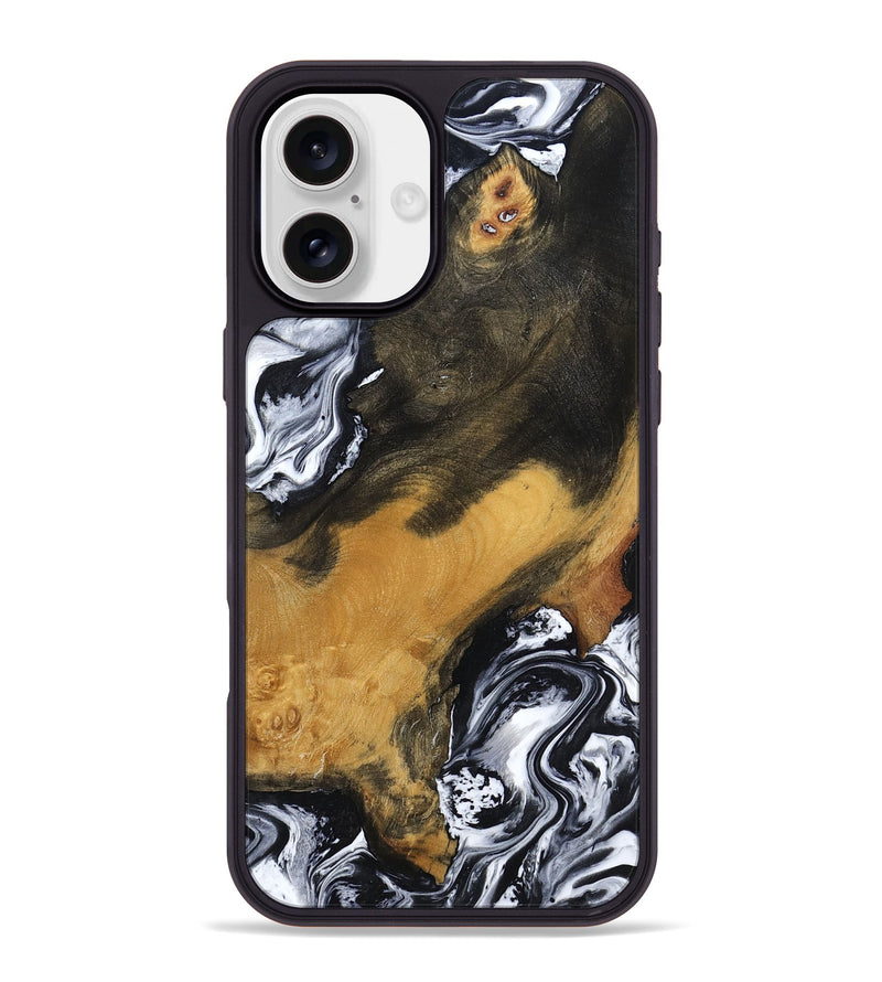 iPhone 16 Plus Wood Phone Case - John (Black & White, 797113)