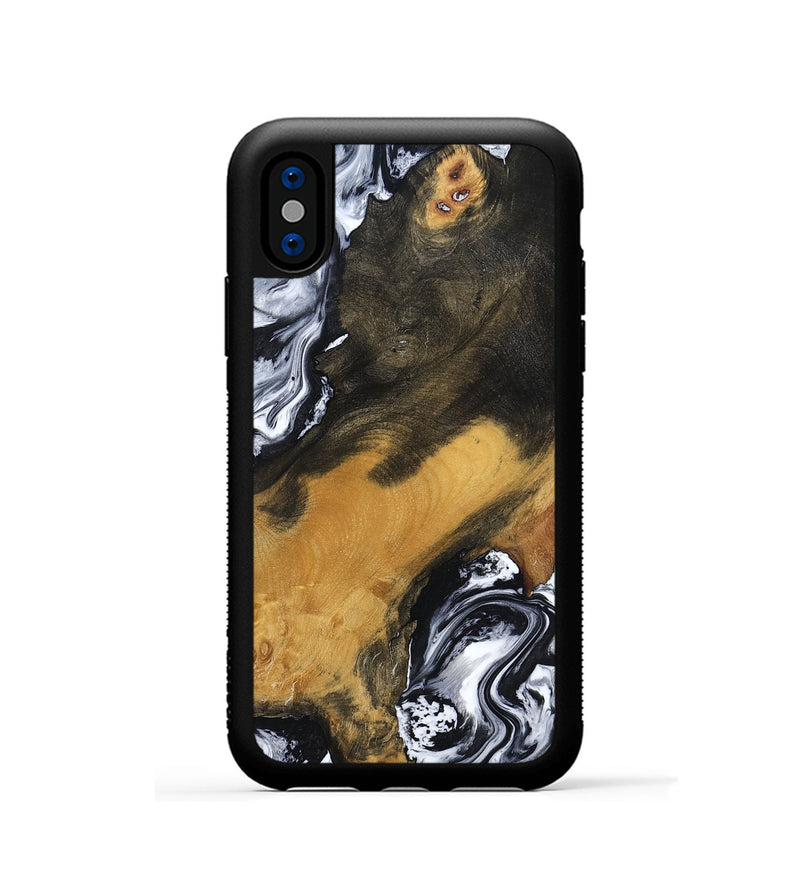 iPhone Xs Wood Phone Case - John (Black & White, 797113)