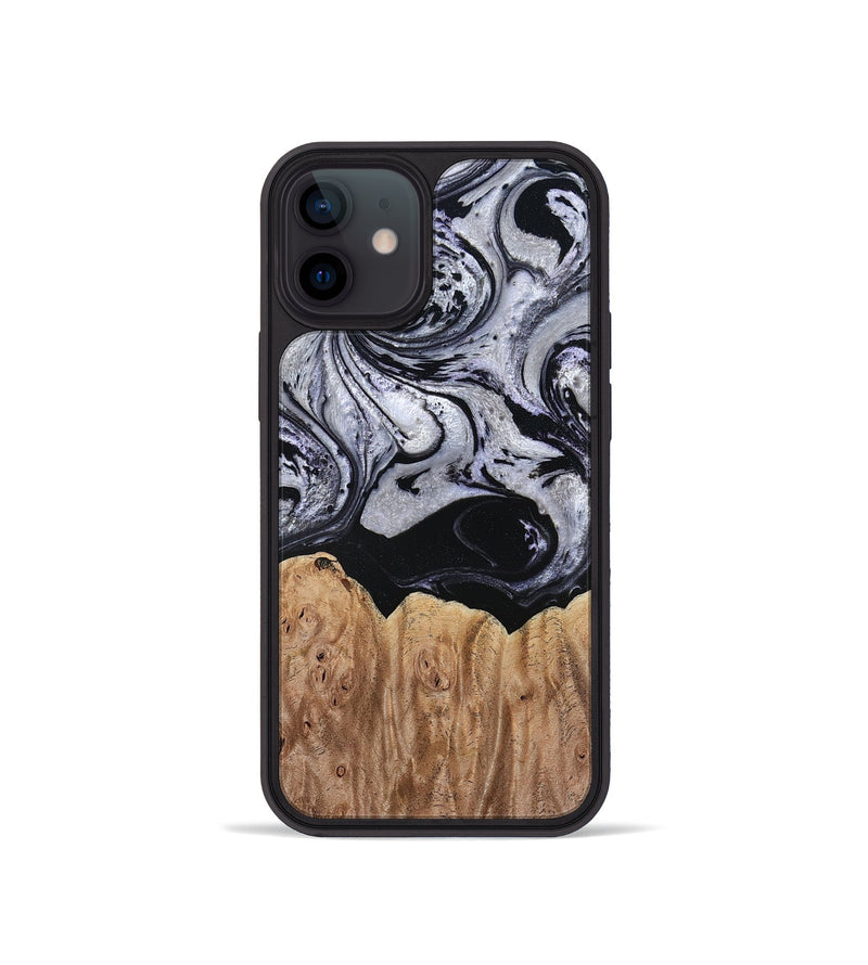 iPhone 12 mini Wood Phone Case - Ford (Black & White, 797114)