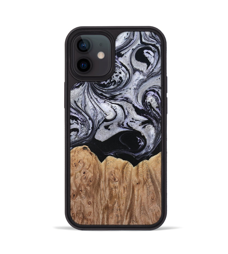 iPhone 12 Wood Phone Case - Ford (Black & White, 797114)