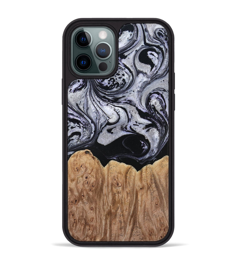 iPhone 12 Pro Max Wood Phone Case - Ford (Black & White, 797114)