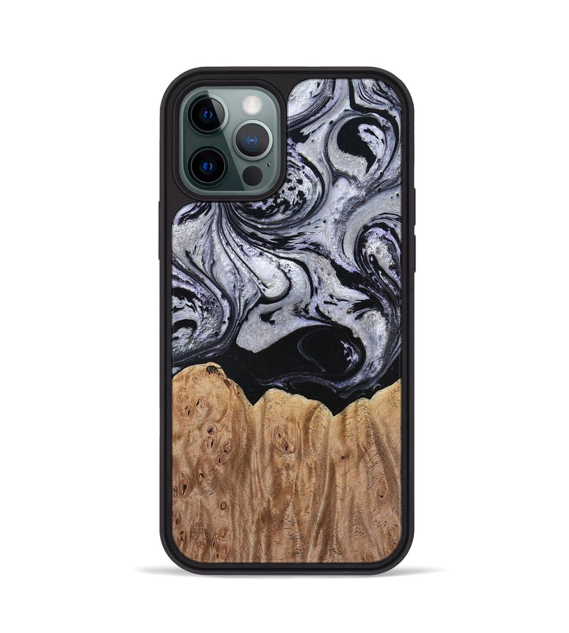 iPhone 12 Pro Wood Phone Case - Ford (Black & White, 797114)