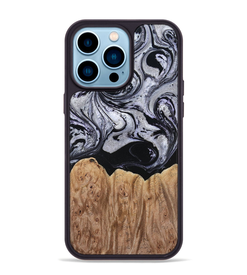iPhone 14 Pro Max Wood Phone Case - Ford (Black & White, 797114)