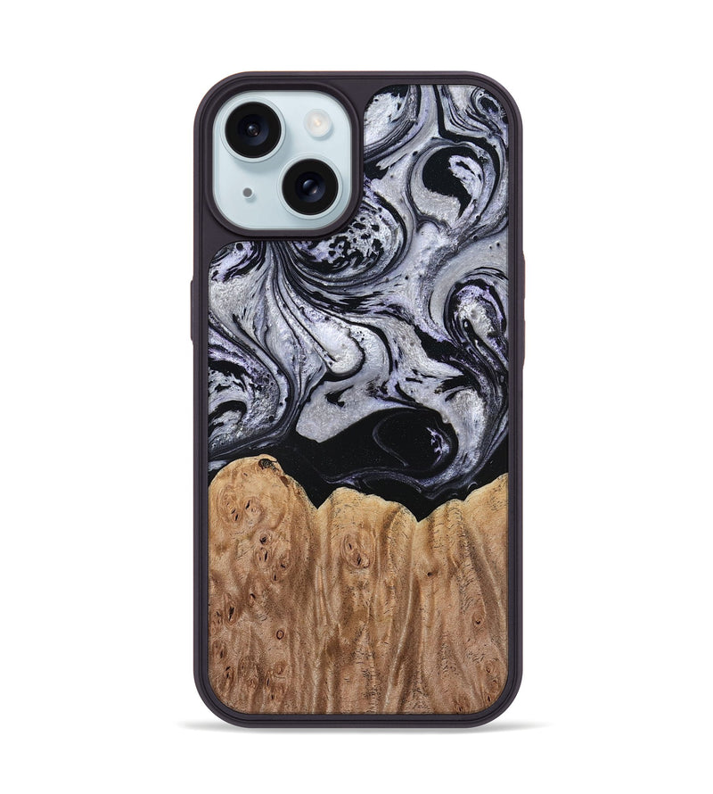 iPhone 15 Wood Phone Case - Ford (Black & White, 797114)