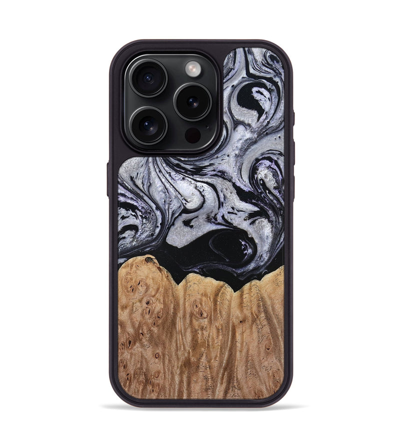 iPhone 15 Pro Wood Phone Case - Ford (Black & White, 797114)