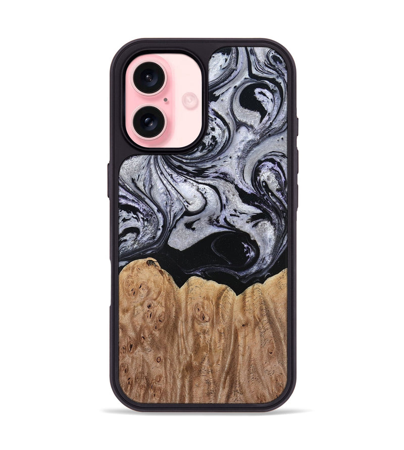 iPhone 16 Wood Phone Case - Ford (Black & White, 797114)