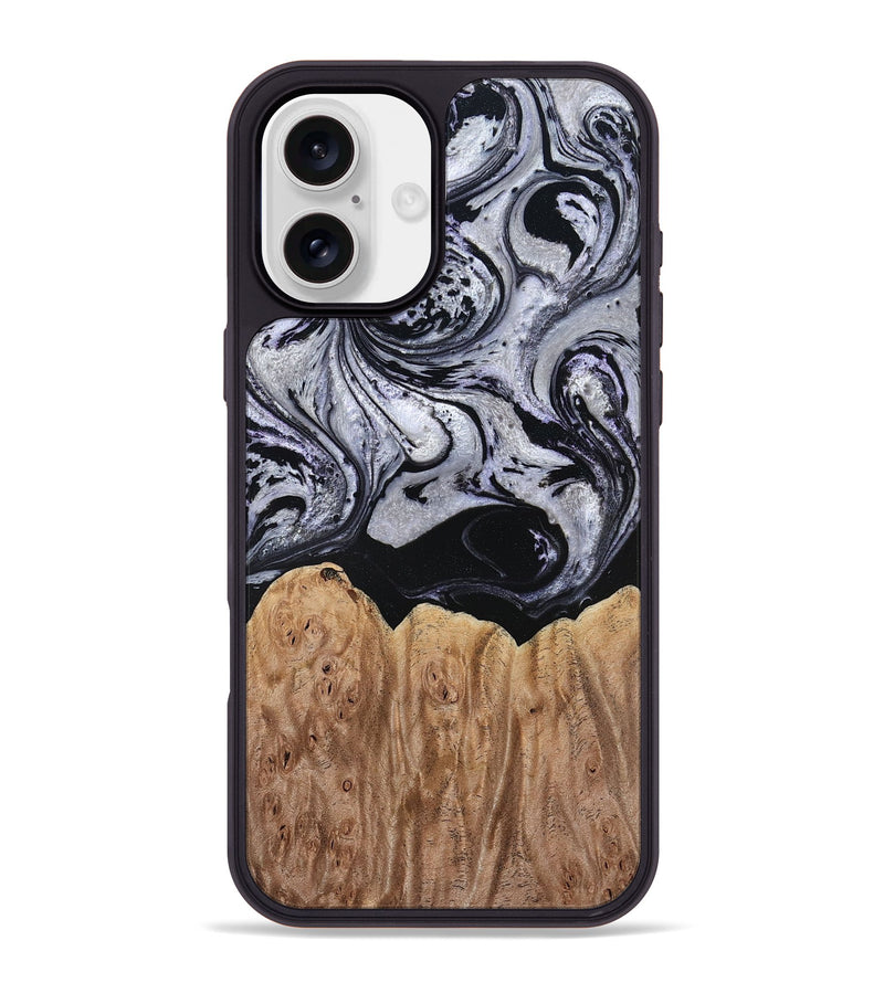 iPhone 16 Plus Wood Phone Case - Ford (Black & White, 797114)