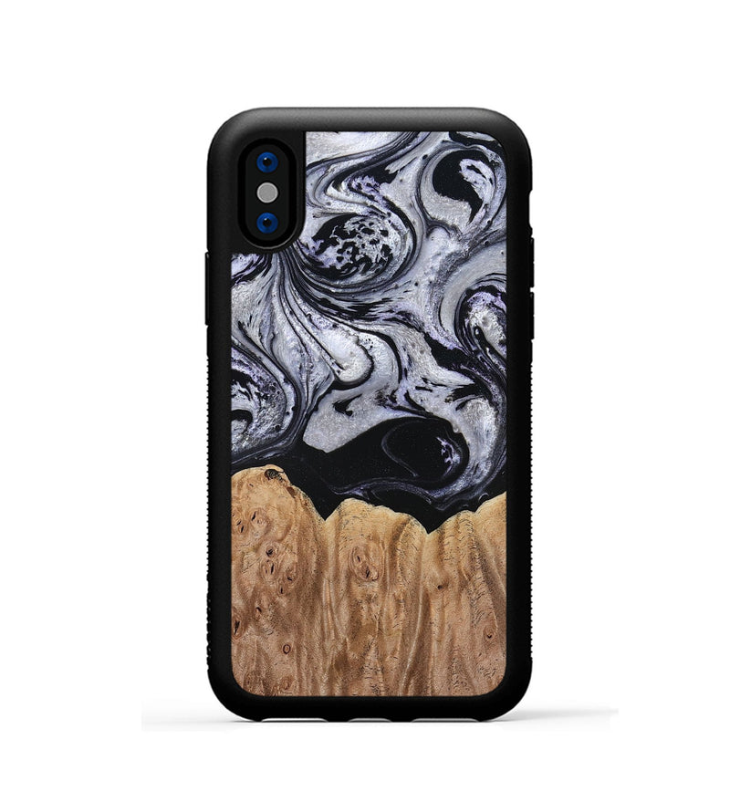iPhone Xs Wood Phone Case - Ford (Black & White, 797114)
